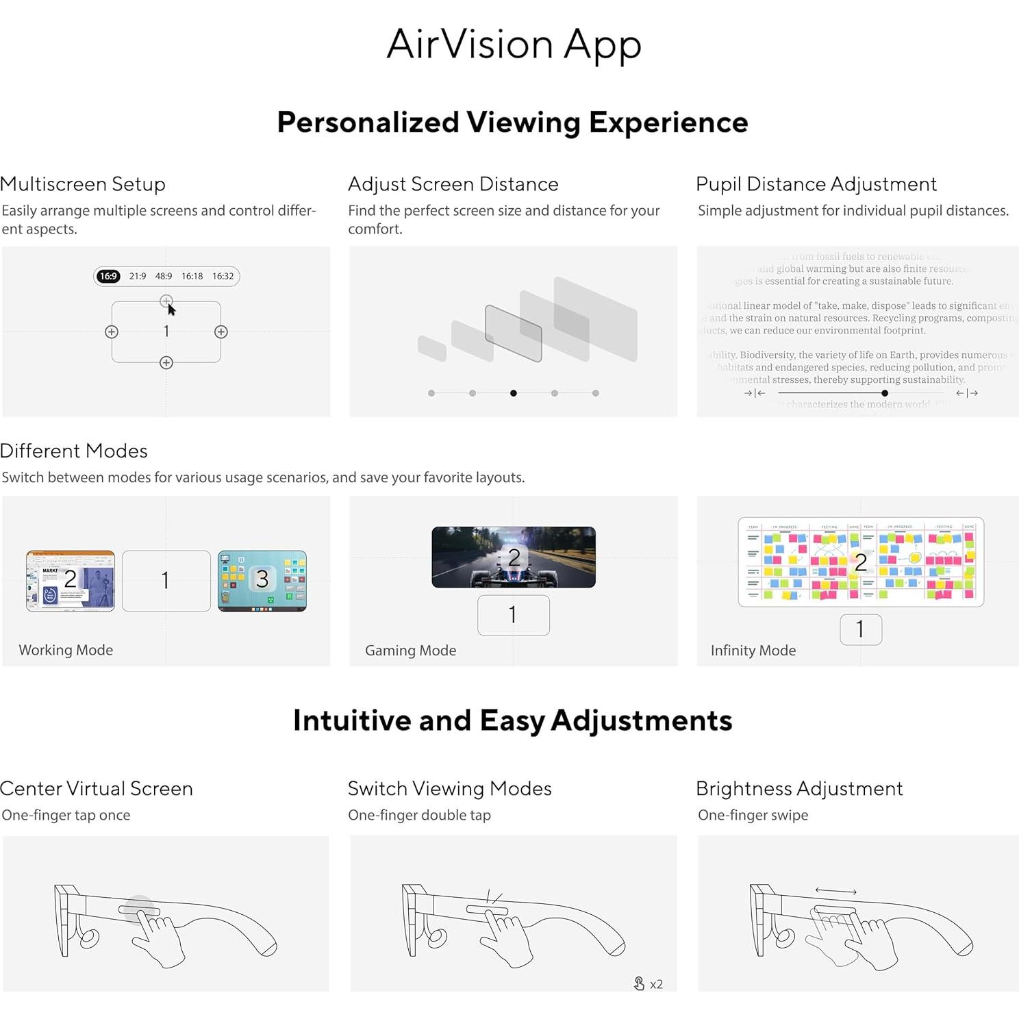 Gafas AR Inteligentes ASUS AirVision M1 - Pantalla 100" 1100 nits
