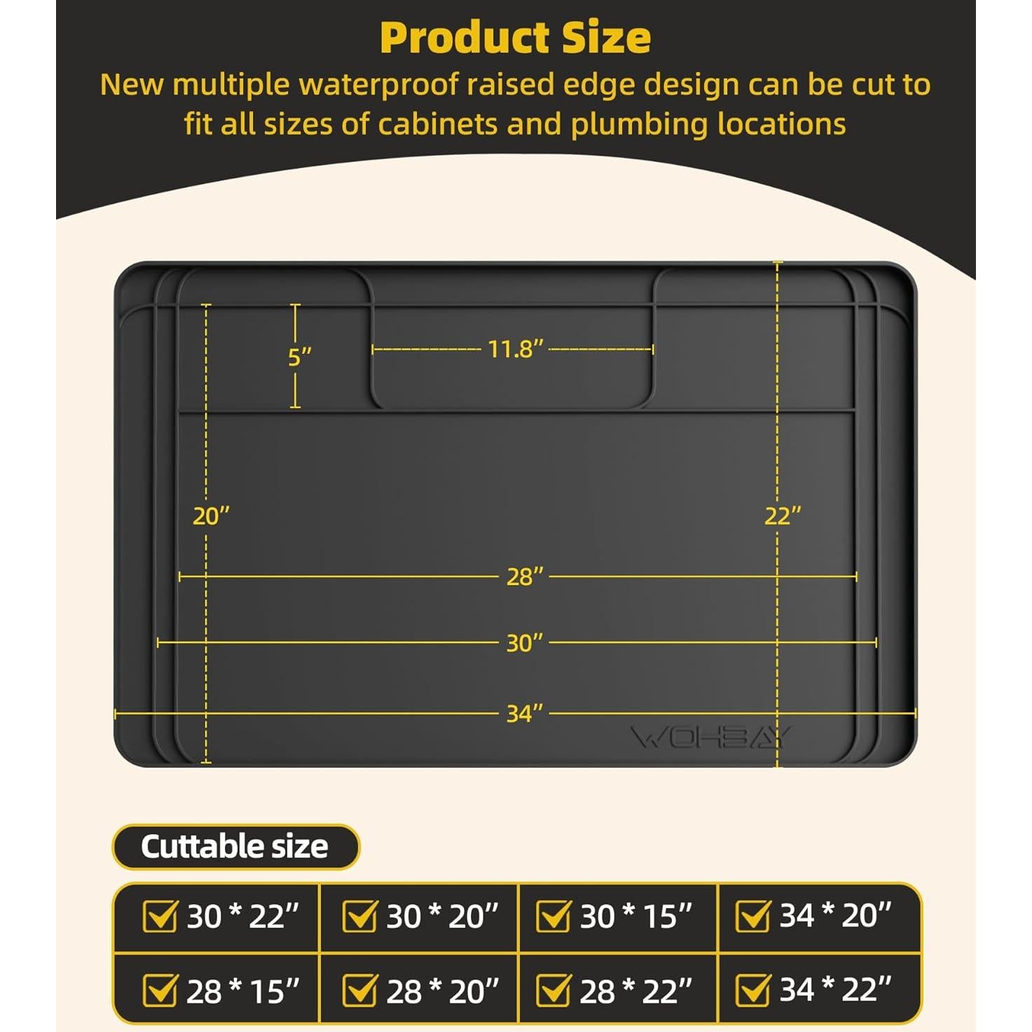 Alfombrilla para Fregadero Wohbay 86.4x55.9cm Silicona Impermeable