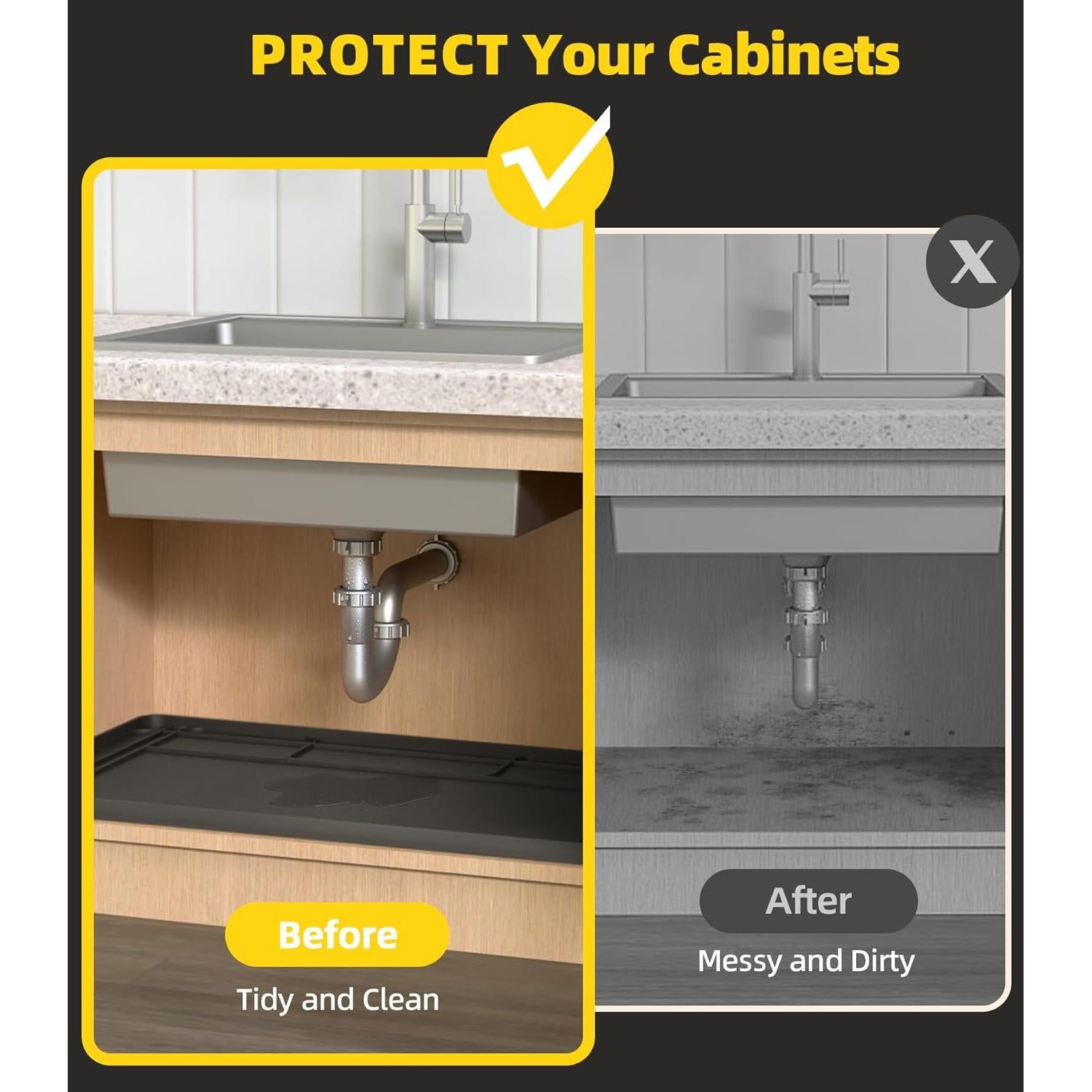 Alfombrilla para Fregadero Wohbay 86.4x55.9cm Silicona Impermeable