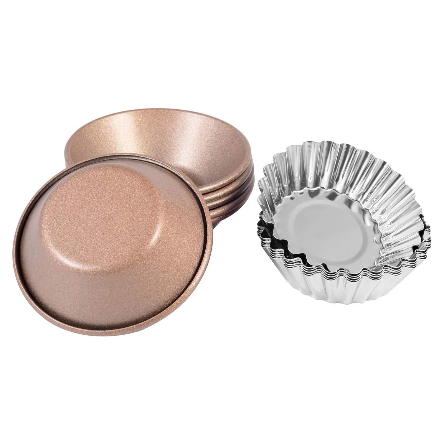 12 Moldes de Acero Inoxidable Antiadherentes LaiYHe para Tartas