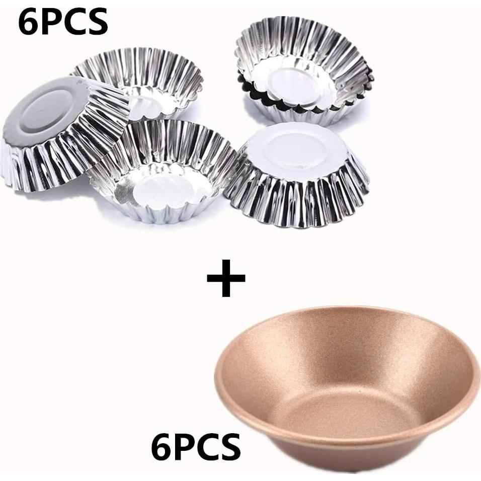 12 Moldes de Acero Inoxidable Antiadherentes LaiYHe para Tartas