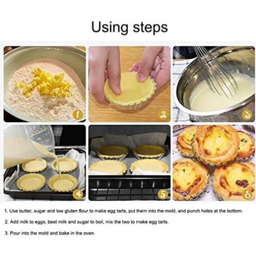 12 Moldes de Acero Inoxidable Antiadherentes LaiYHe para Tartas