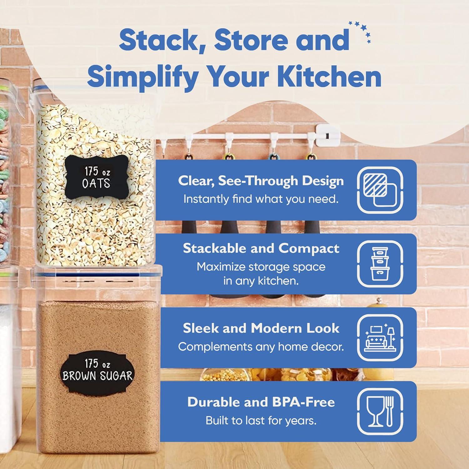 Juego de 4 Cajas de Almacenamiento Chef's Path 5.2L Herméticas