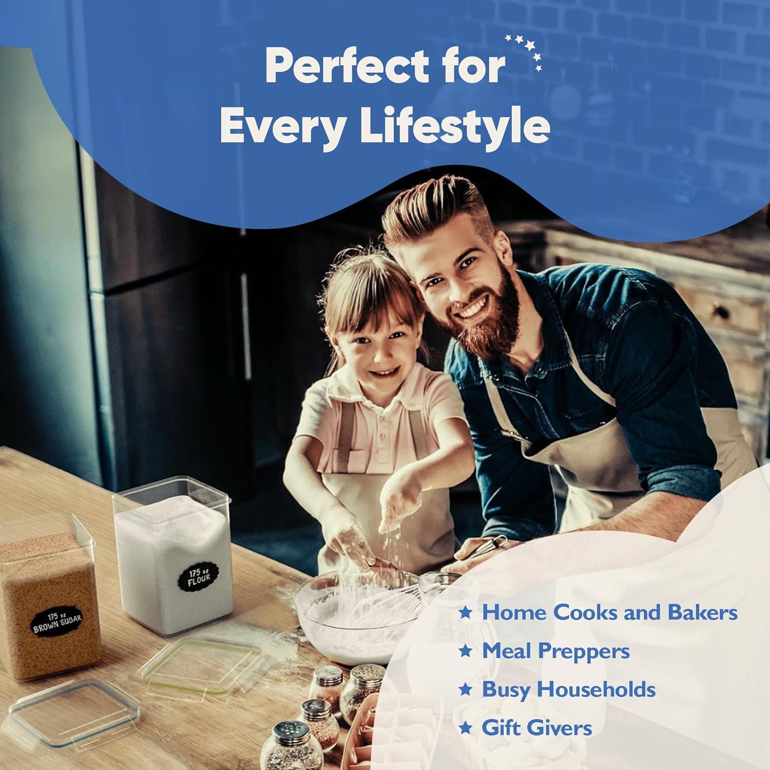 Juego de 4 Cajas de Almacenamiento Chef's Path 5.2L Herméticas