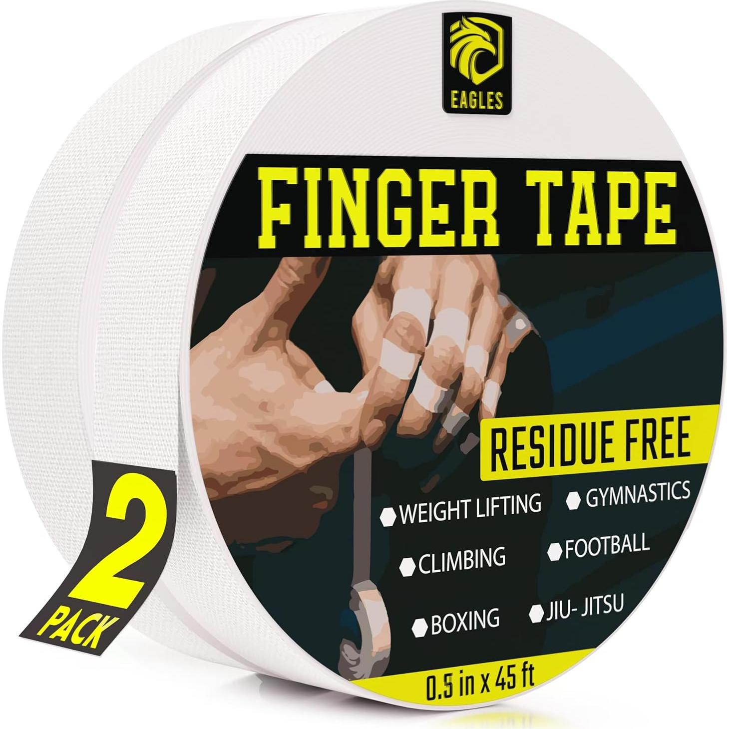 Cinta para Dedos EAGLES 2 Paquete 1.27 cm x 9.14 m Blanca