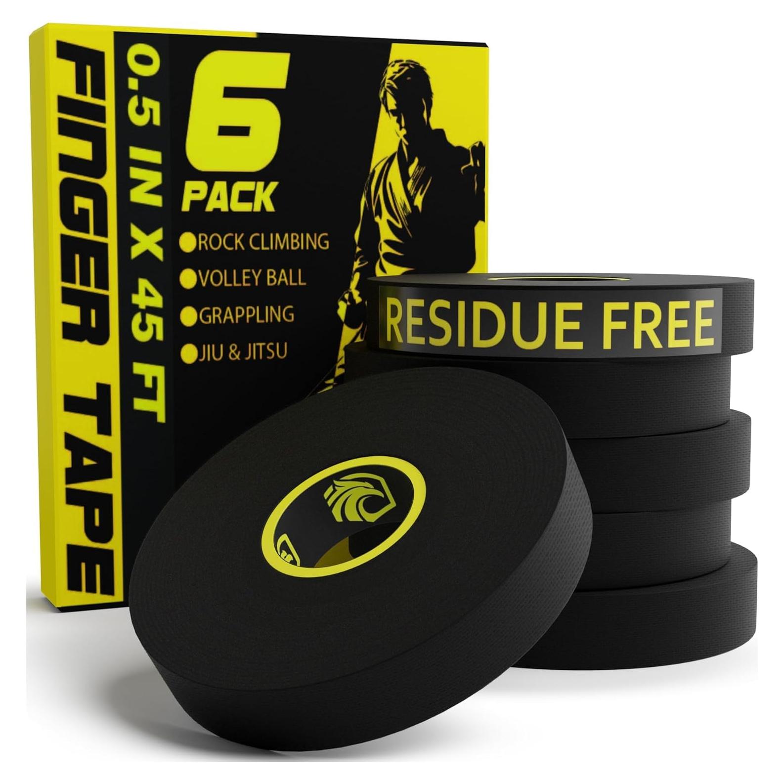 Cinta para Dedos EAGLES Negra 6 Piezas 1.27 cm x 13.72 m