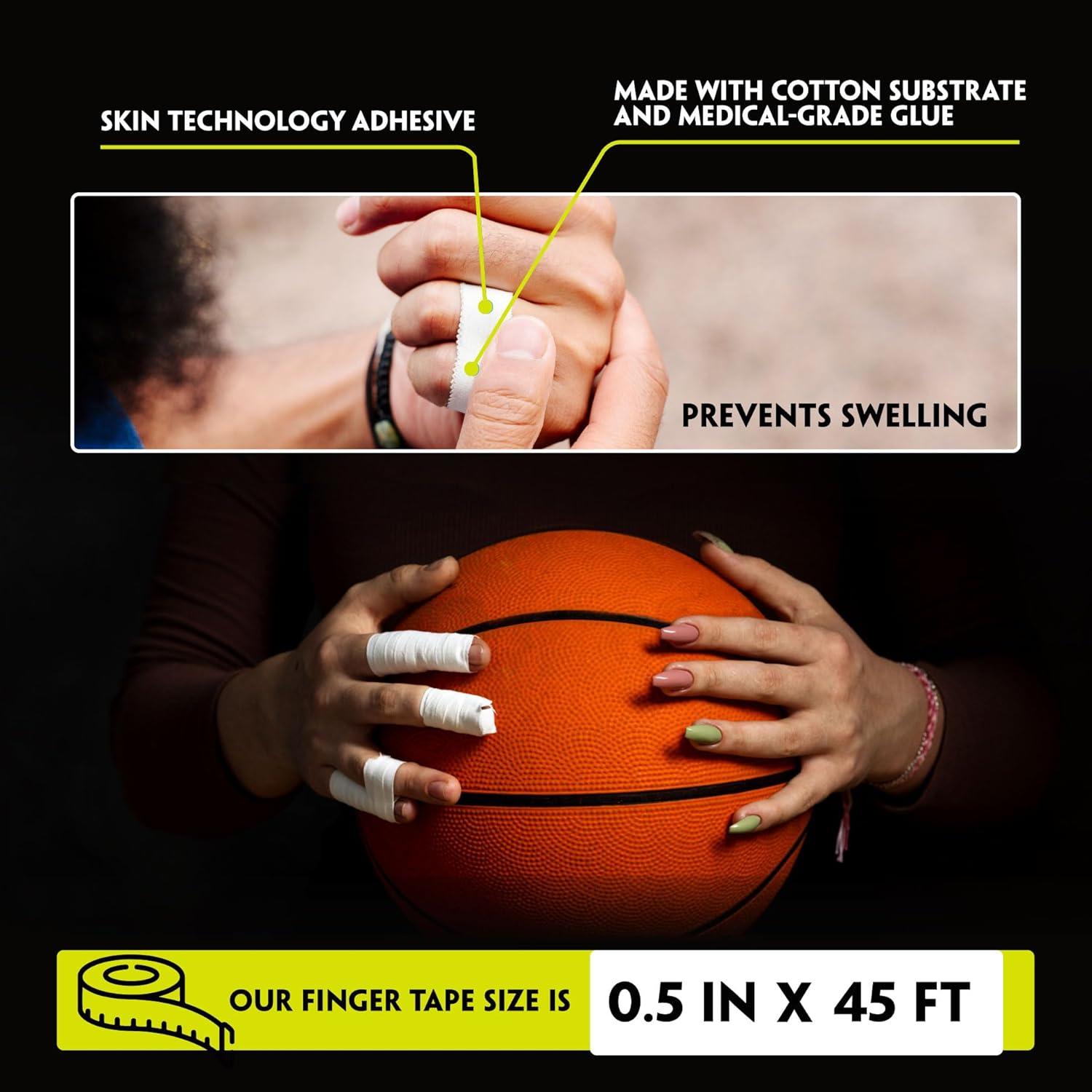 Cinta para Dedos EAGLES 6 Paquete 1.27 cm x 13.72 m Blanca