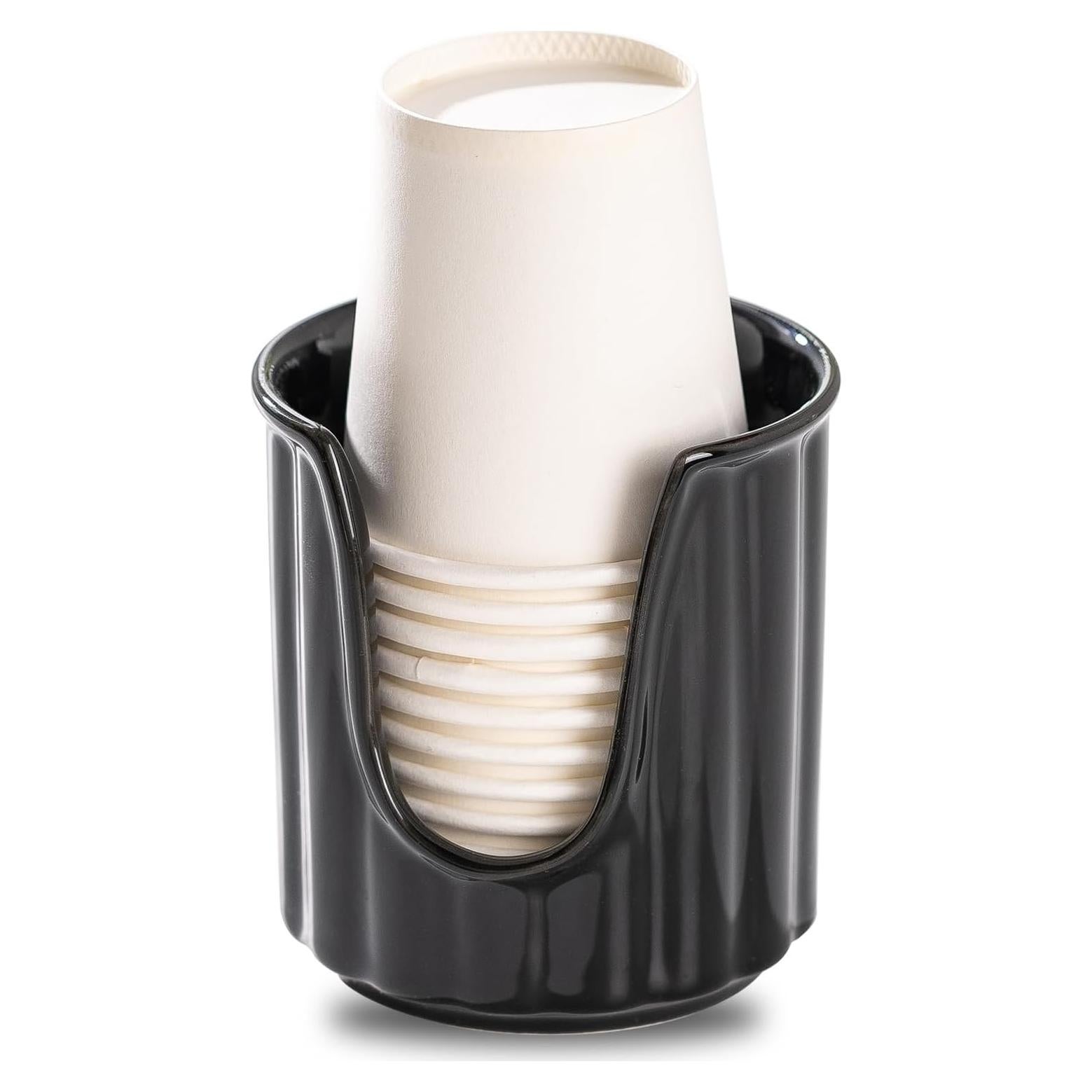 Dispensador de Tazas de Baño Cerámica TANEW 1100-2 Negro Brillante