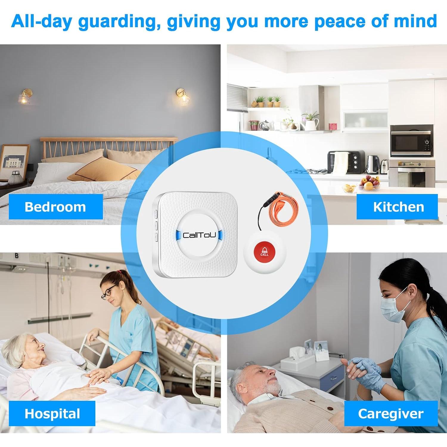 Botón de Llamada Inalámbrico CallToU 2 Botones 3 Receptores