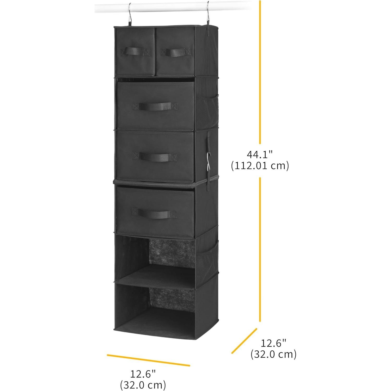 Organizador Colgante Whitmor 5 Secciones Negro 88.9 cm