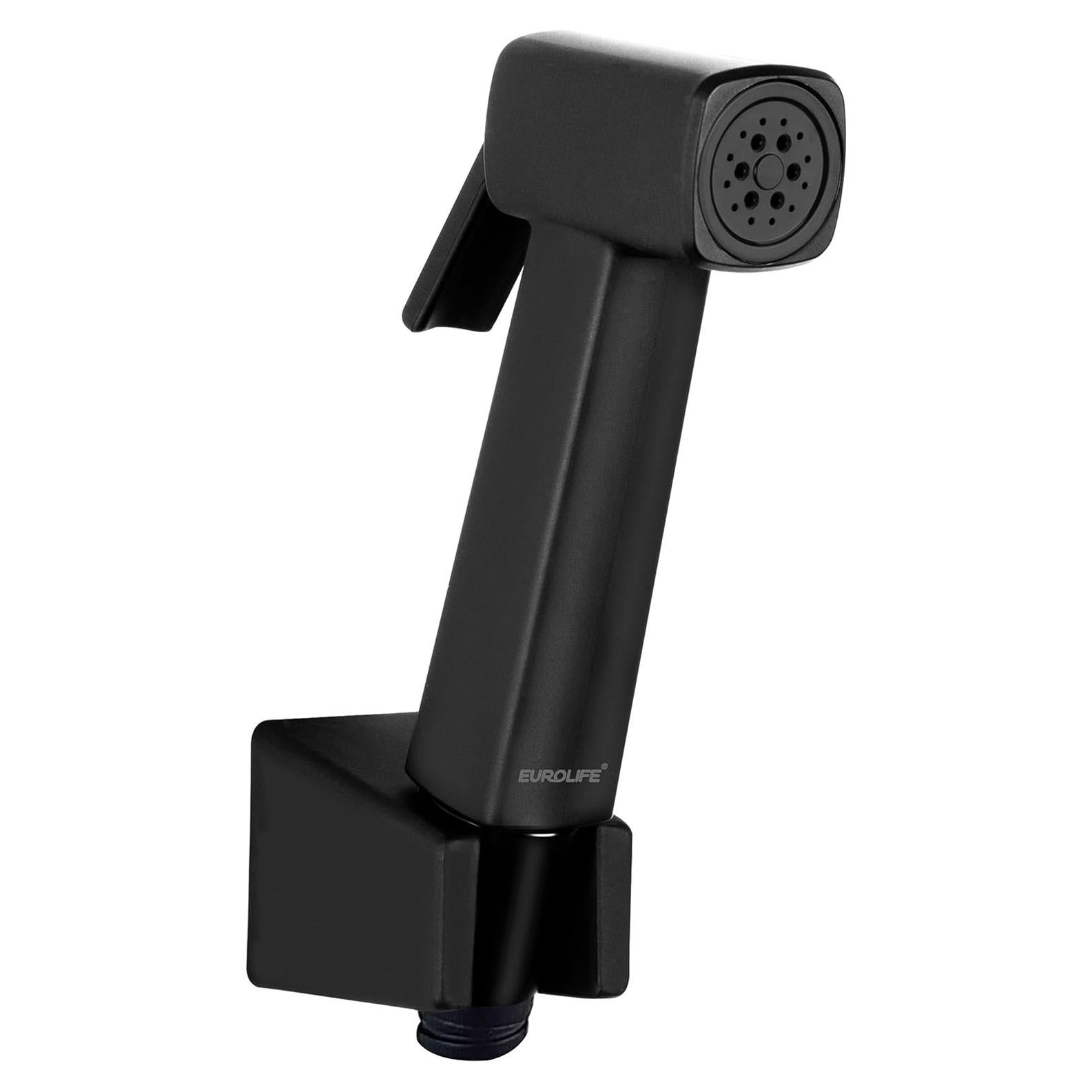 Handheld Toilet Bidet Sprayer for Toilet, Lockable Push Button with Bidet Hose for Feminine Wash, Cloth Diaper for Baby Wash, ABS Material with Black Matte Color