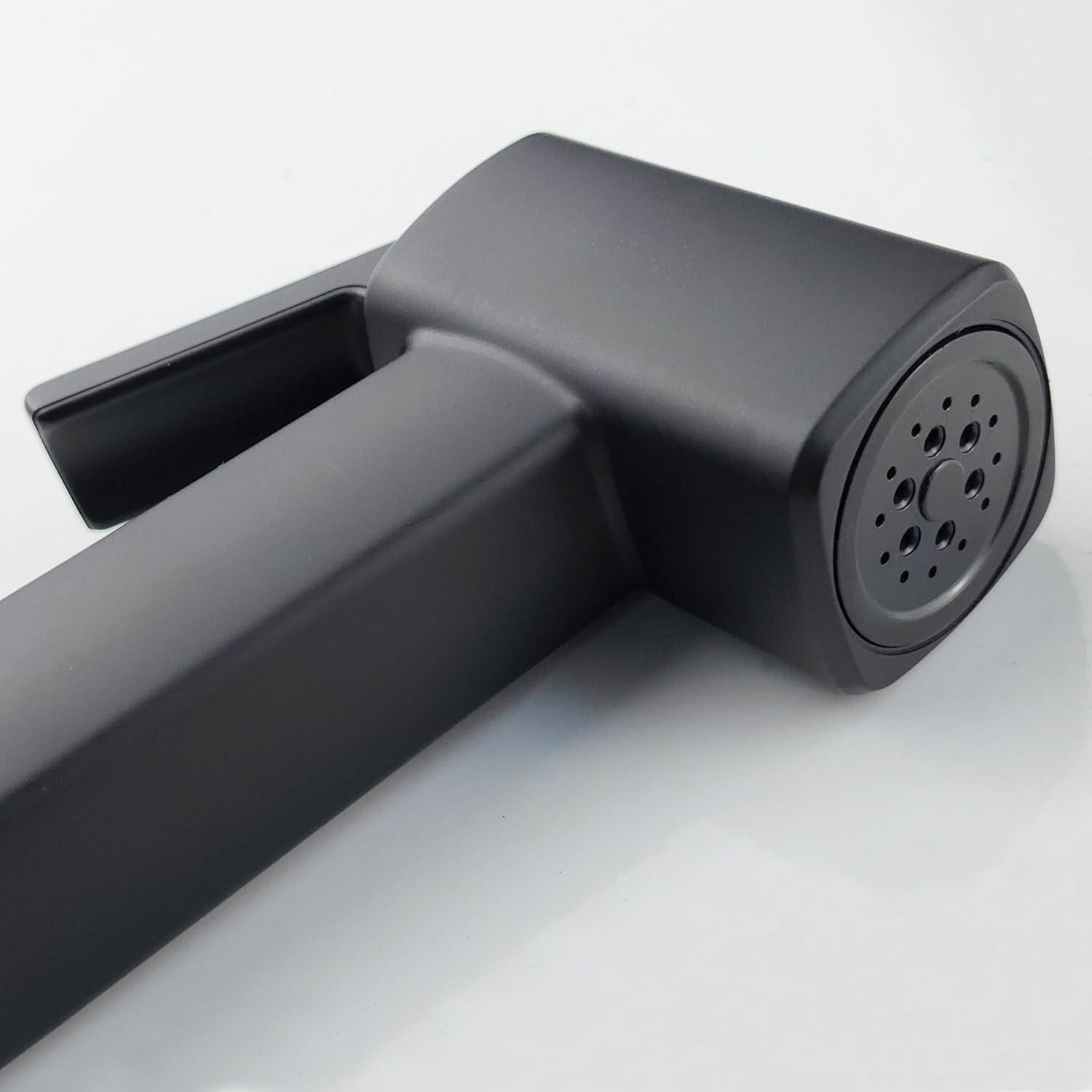 Handheld Toilet Bidet Sprayer for Toilet, Lockable Push Button with Bidet Hose for Feminine Wash, Cloth Diaper for Baby Wash, ABS Material with Black Matte Color