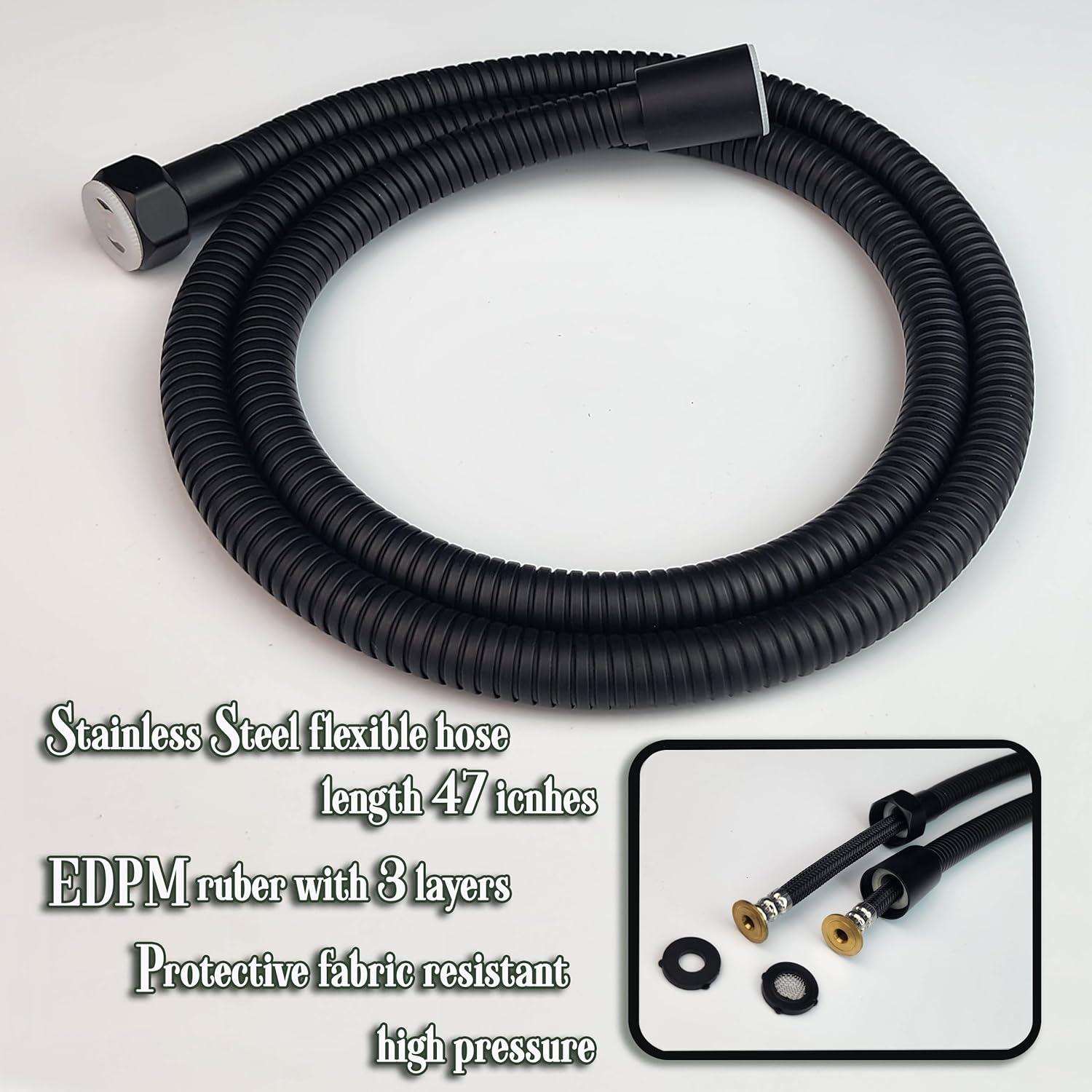 Handheld Toilet Bidet Sprayer for Toilet, Lockable Push Button with Bidet Hose for Feminine Wash, Cloth Diaper for Baby Wash, ABS Material with Black Matte Color