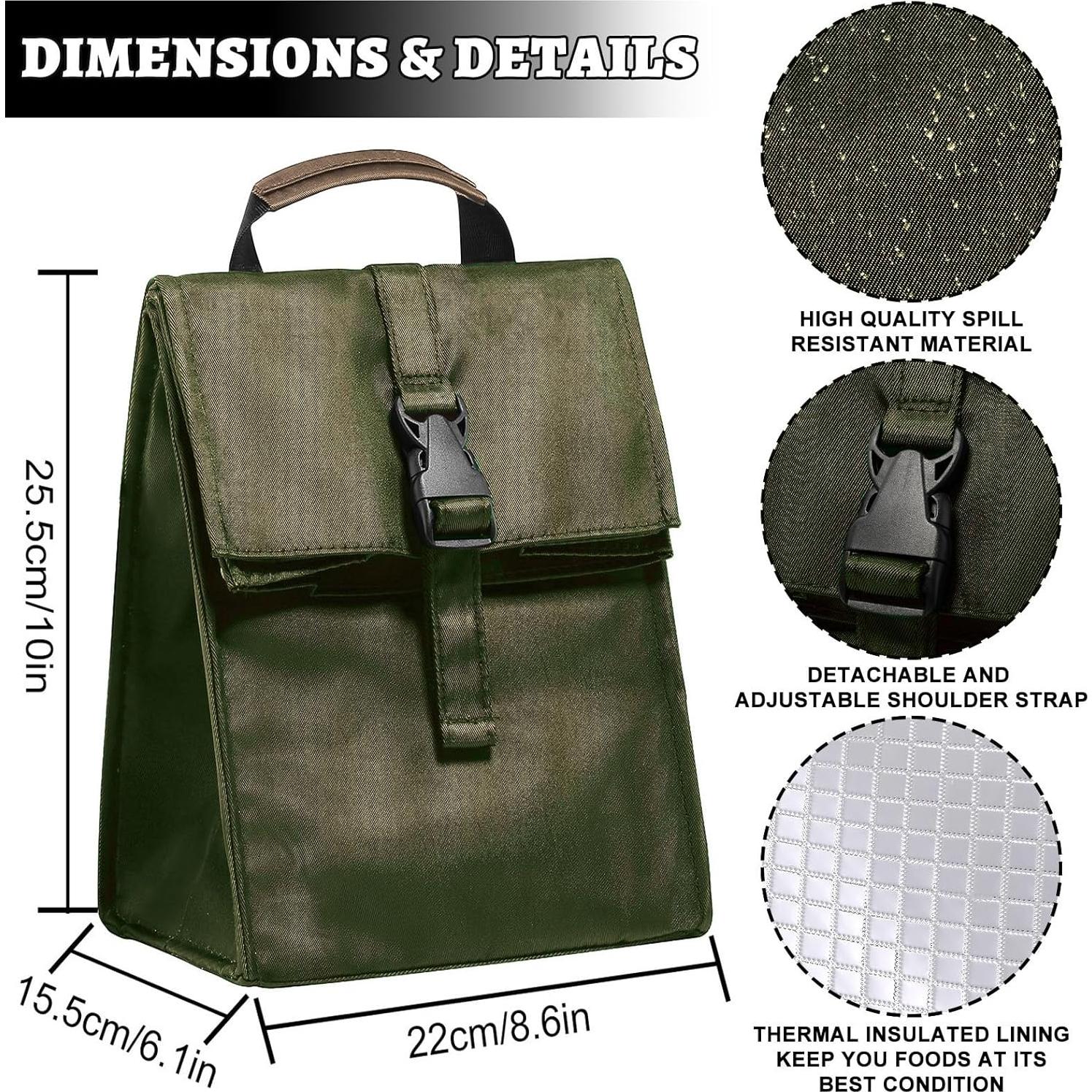 Bolsa de Almuerzo Plegable Aislada ZM-YOUTOO Verde Militar 18L