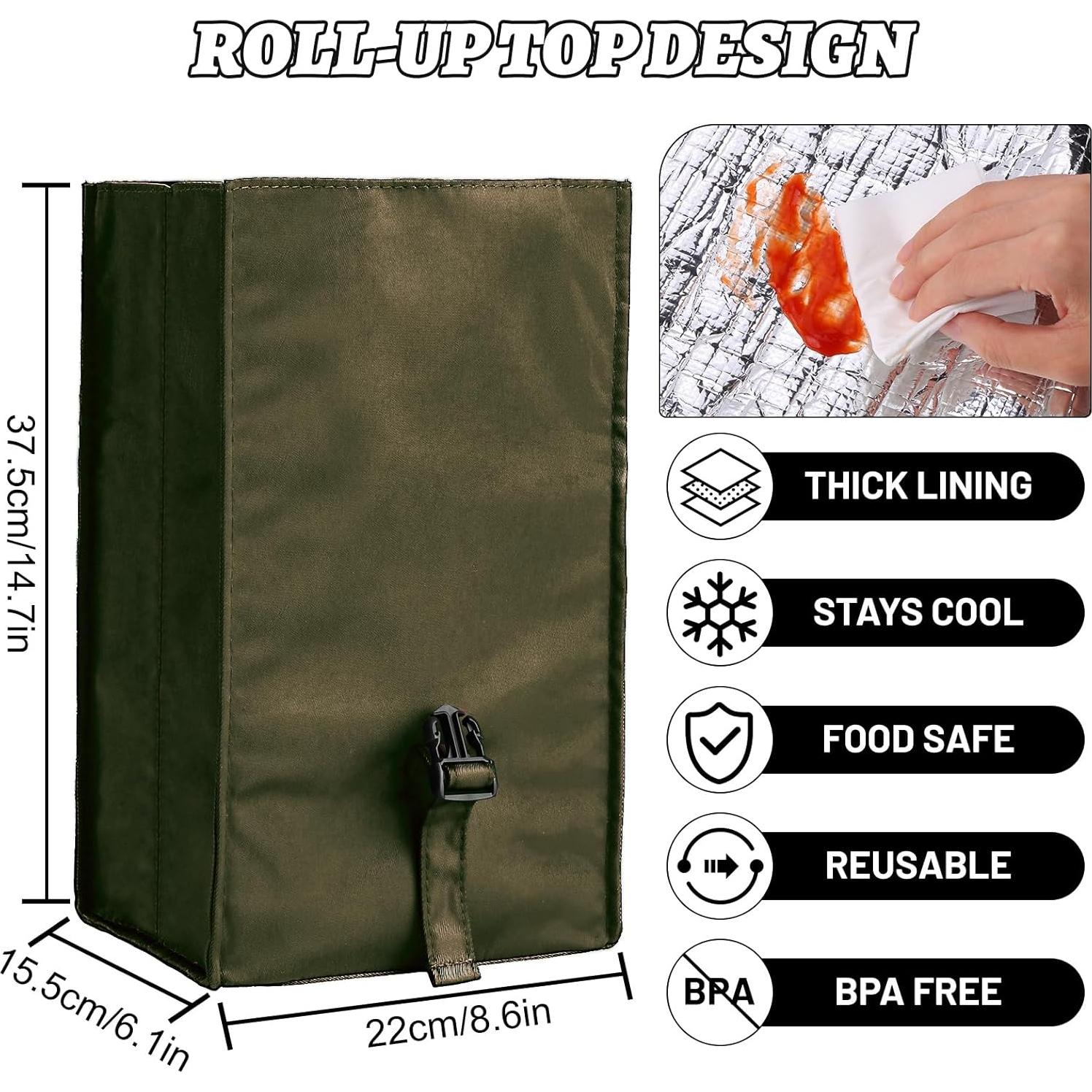 Bolsa de Almuerzo Plegable Aislada ZM-YOUTOO Verde Militar 18L