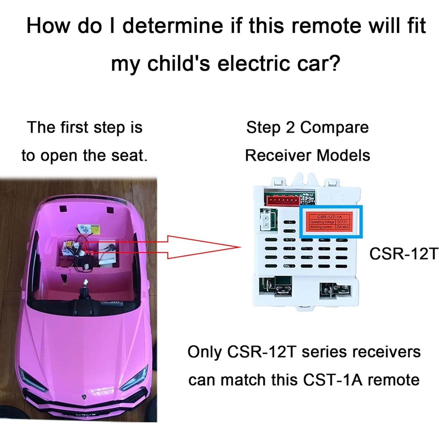 Control Remoto 2.4G CST-1A para Coche Eléctrico Infantil