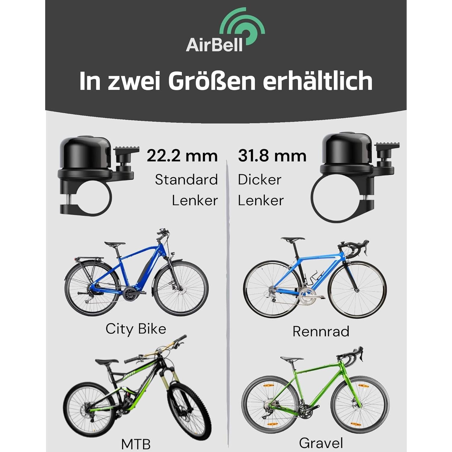 Campana de Bicicleta AirBell para Apple AirTag | Antirrobo