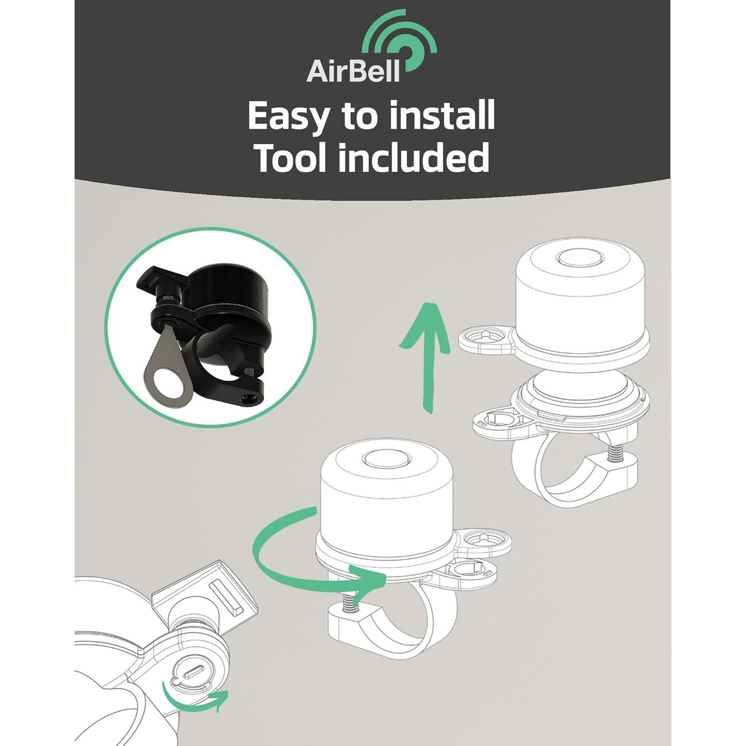 Campana de Bicicleta AirBell para Apple AirTag | Antirrobo