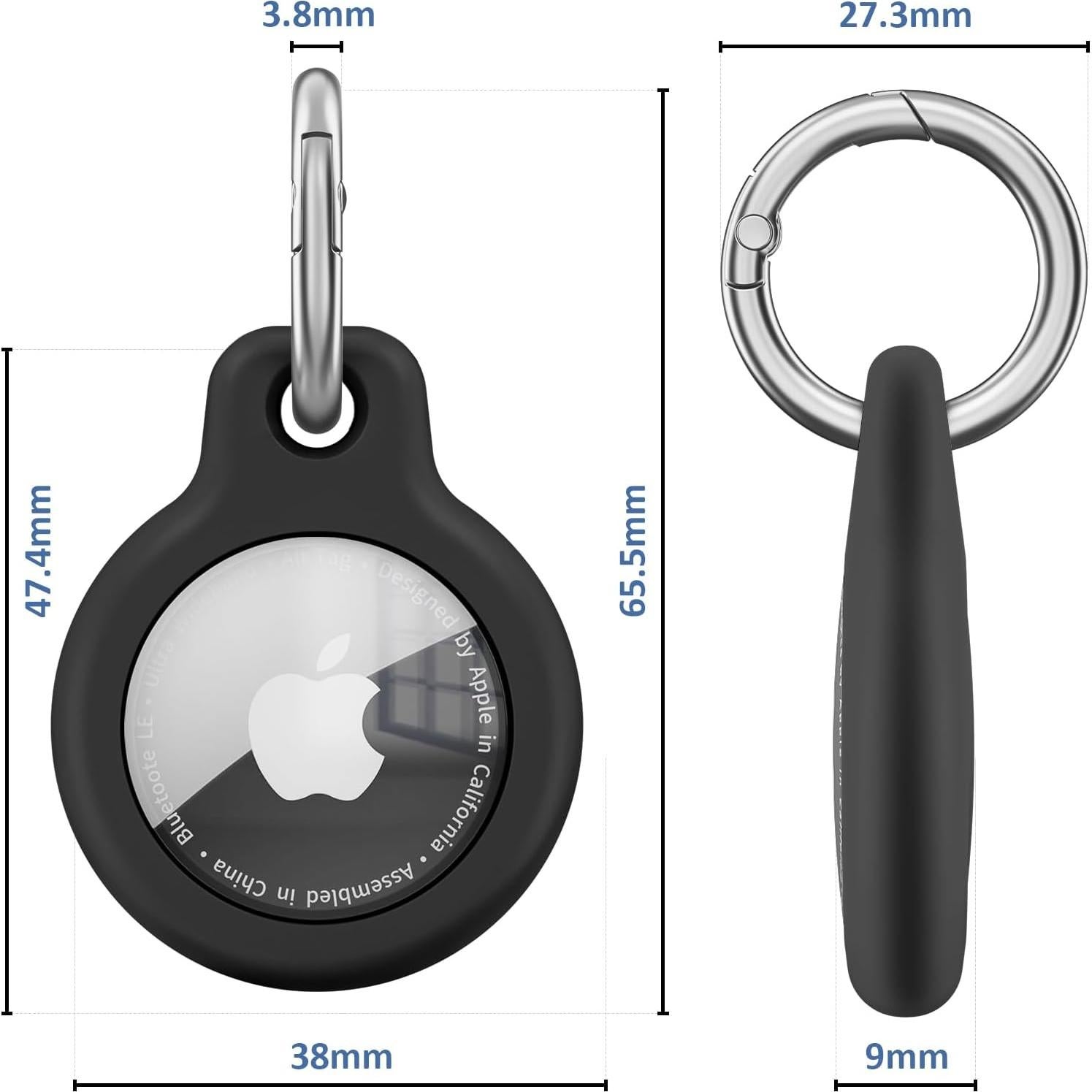 Meliya Waterproof Airtag Holder with Apple Airtag Keychain 4 Pack, Hard PC AirTag Case, Anti-Scratch Airtag Case for GPS Item Finder Tracker,Luggage,Pet Collar,Key Ring