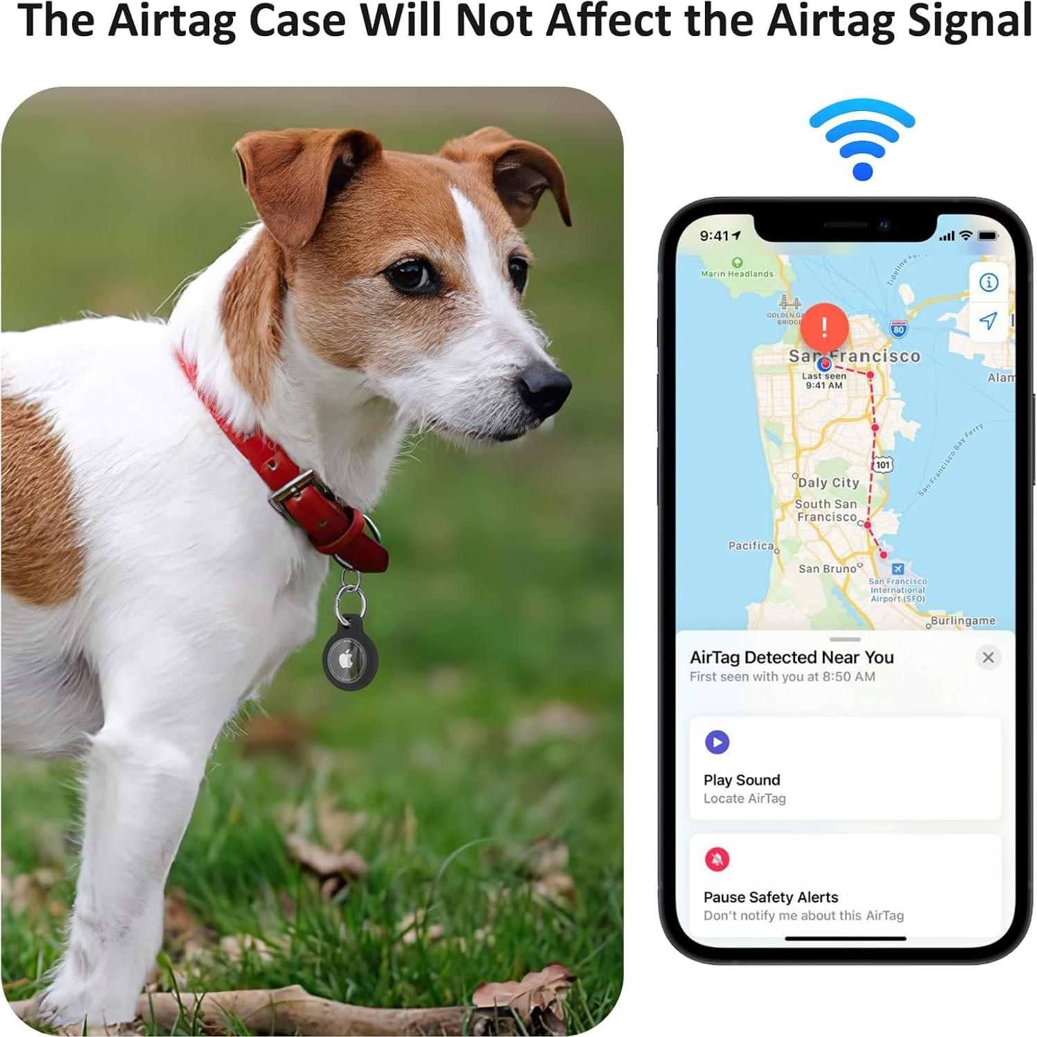 Meliya Waterproof Airtag Holder with Apple Airtag Keychain 4 Pack, Hard PC AirTag Case, Anti-Scratch Airtag Case for GPS Item Finder Tracker,Luggage,Pet Collar,Key Ring