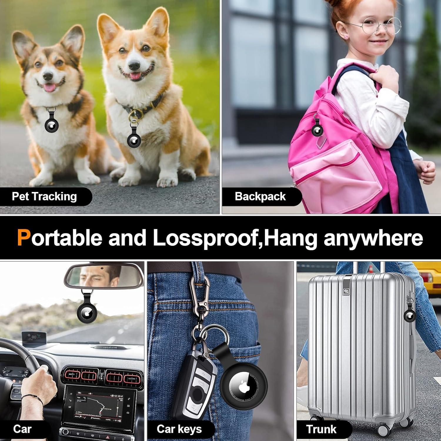 Soporte Airtag Impermeable IPX8 xiwxi con Llavero Negro