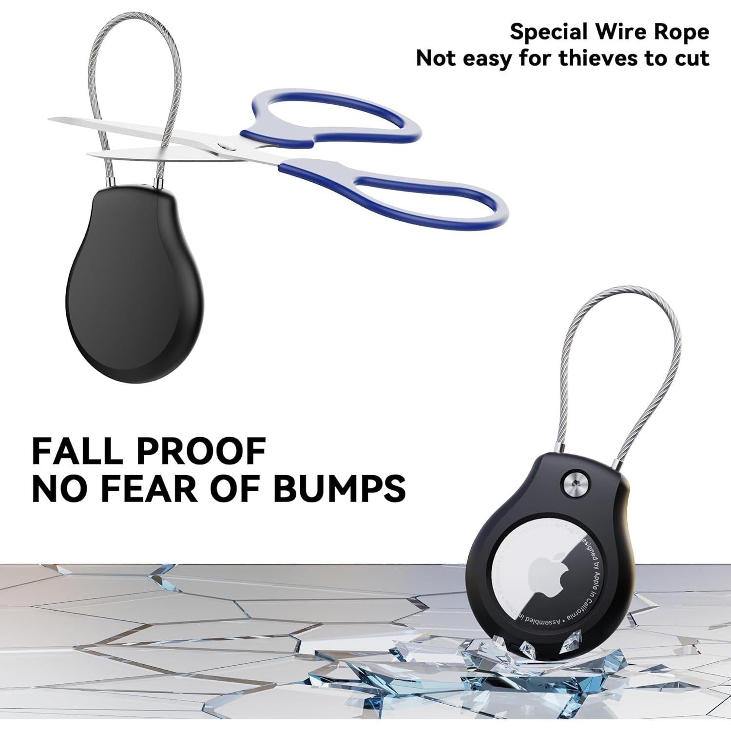 AirTag Keychain Holder- 2 Pack, Waterproof Air Tag Lock Case, Compatible with Apple AirTags, Ultra Secure Apple Tag case, for Luggage, Key Ring Key Chain Luggage tag Backpack& More…