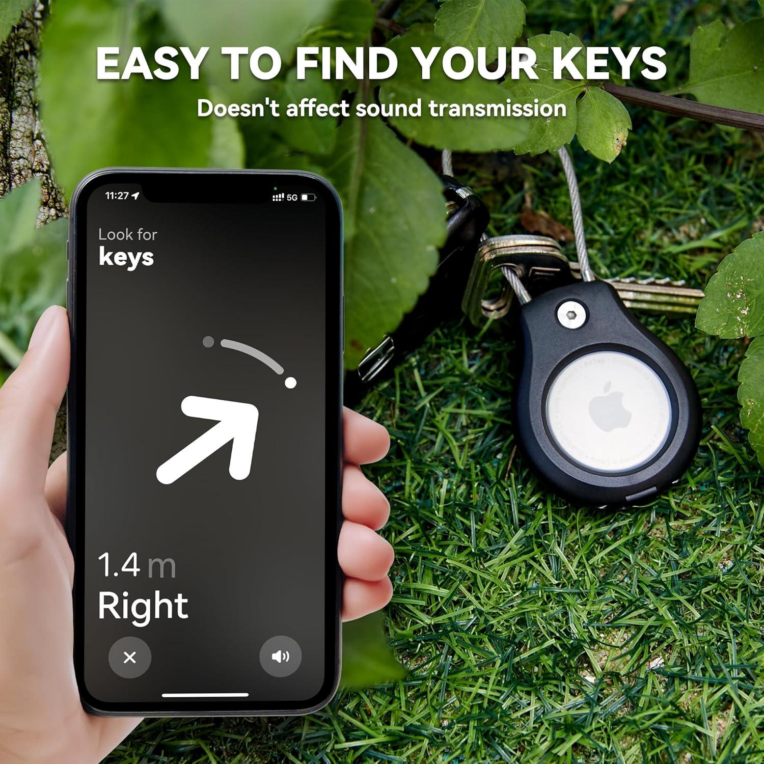 AirTag Keychain Holder- 2 Pack, Waterproof Air Tag Lock Case, Compatible with Apple AirTags, Ultra Secure Apple Tag case, for Luggage, Key Ring Key Chain Luggage tag Backpack& More…