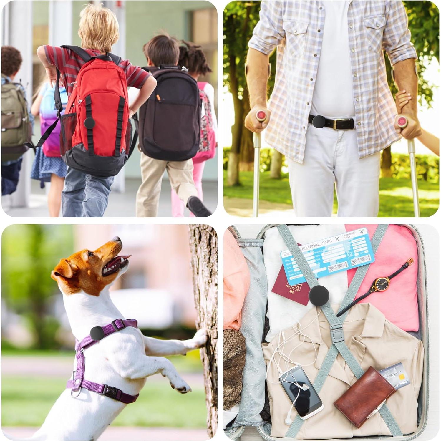 Waterproof Air Tag Holder for Kids Shoelaces & Straps, 2 Pack Hidden Silicone Shoe Clip for Apple AirTag, GPS Tracker for Children Shoes Shoestring (Black)