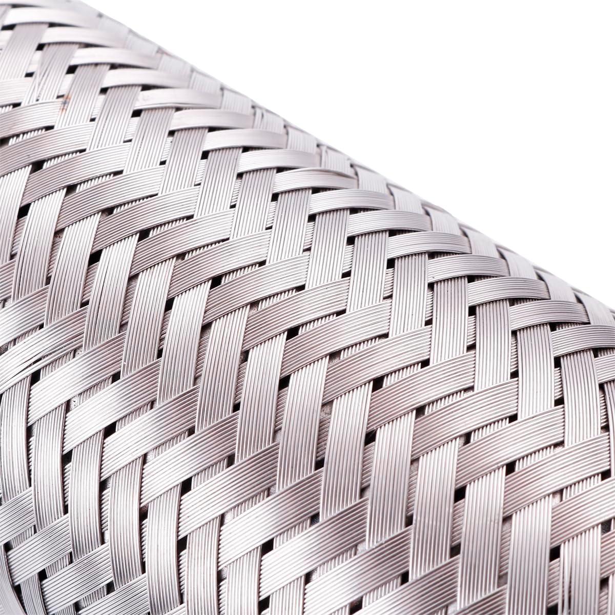 Tubo de Escape Flexible JOIUYOLJ 1.7"x6"x10" Acero Inoxidable