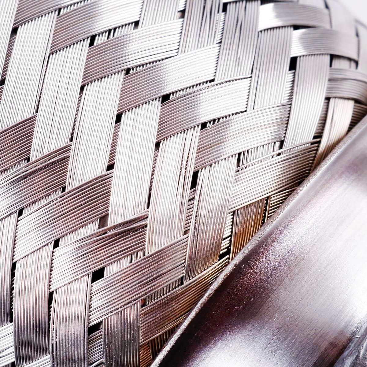 Tubo de Escape Flexible JOIUYOLJ 1.7"x6"x10" Acero Inoxidable