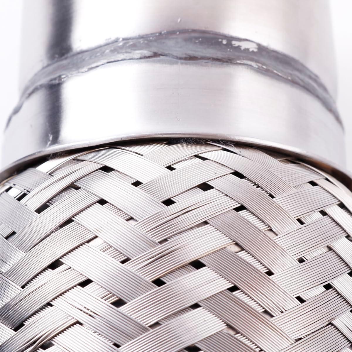 Tubo de Escape Flexible JOIUYOLJ 1.7"x6"x10" Acero Inoxidable