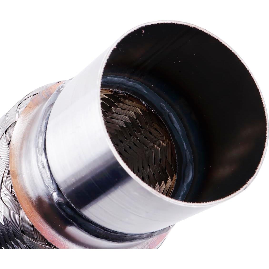 Tubo de Escape Flexible JOIUYOLJ 1.7"x6"x10" Acero Inoxidable