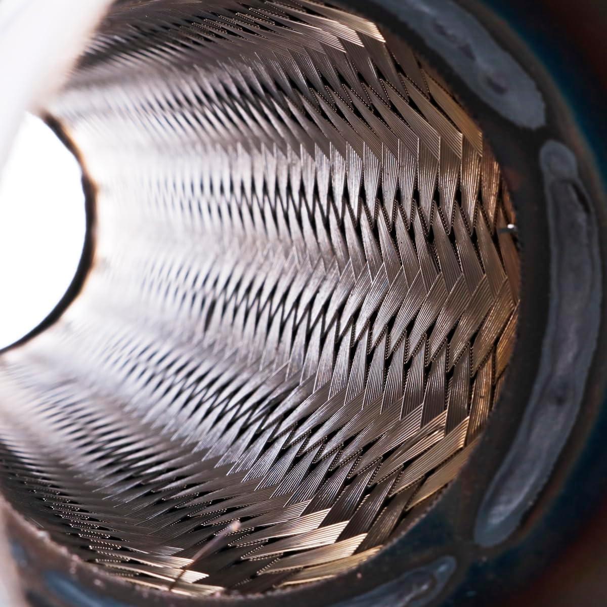 Tubo de Escape Flexible JOIUYOLJ 1.7"x6"x10" Acero Inoxidable