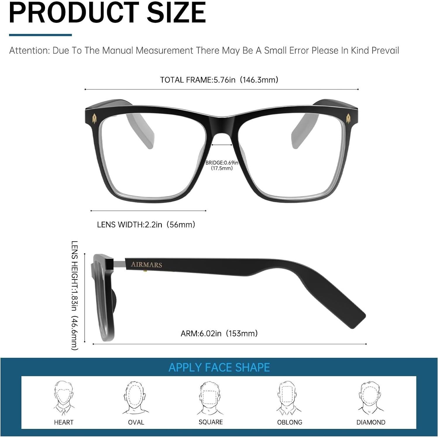 Gafas inteligentes AIRMARS fotocromáticas Bluetooth 5.4