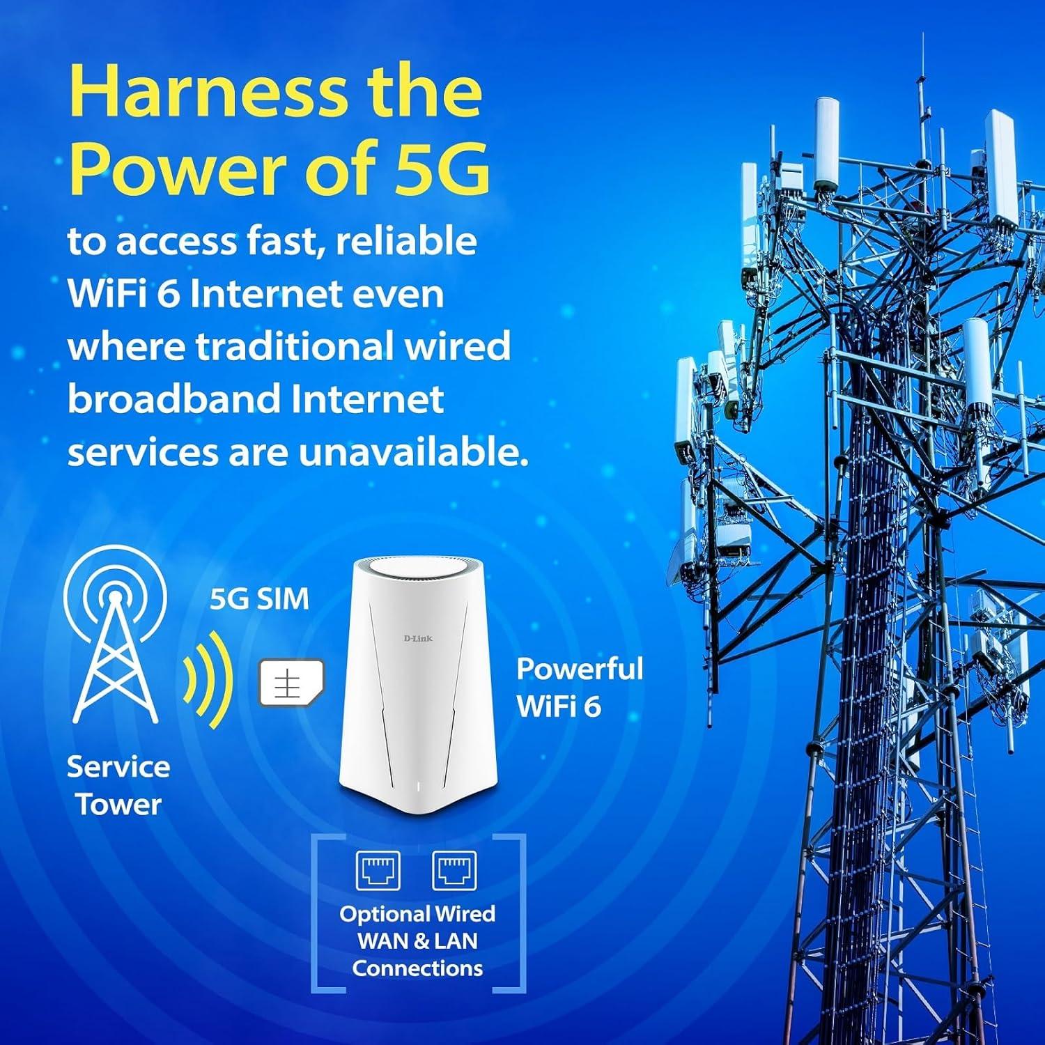 Router D-Link G530 5G NR AX3000 WiFi 6 con SIM