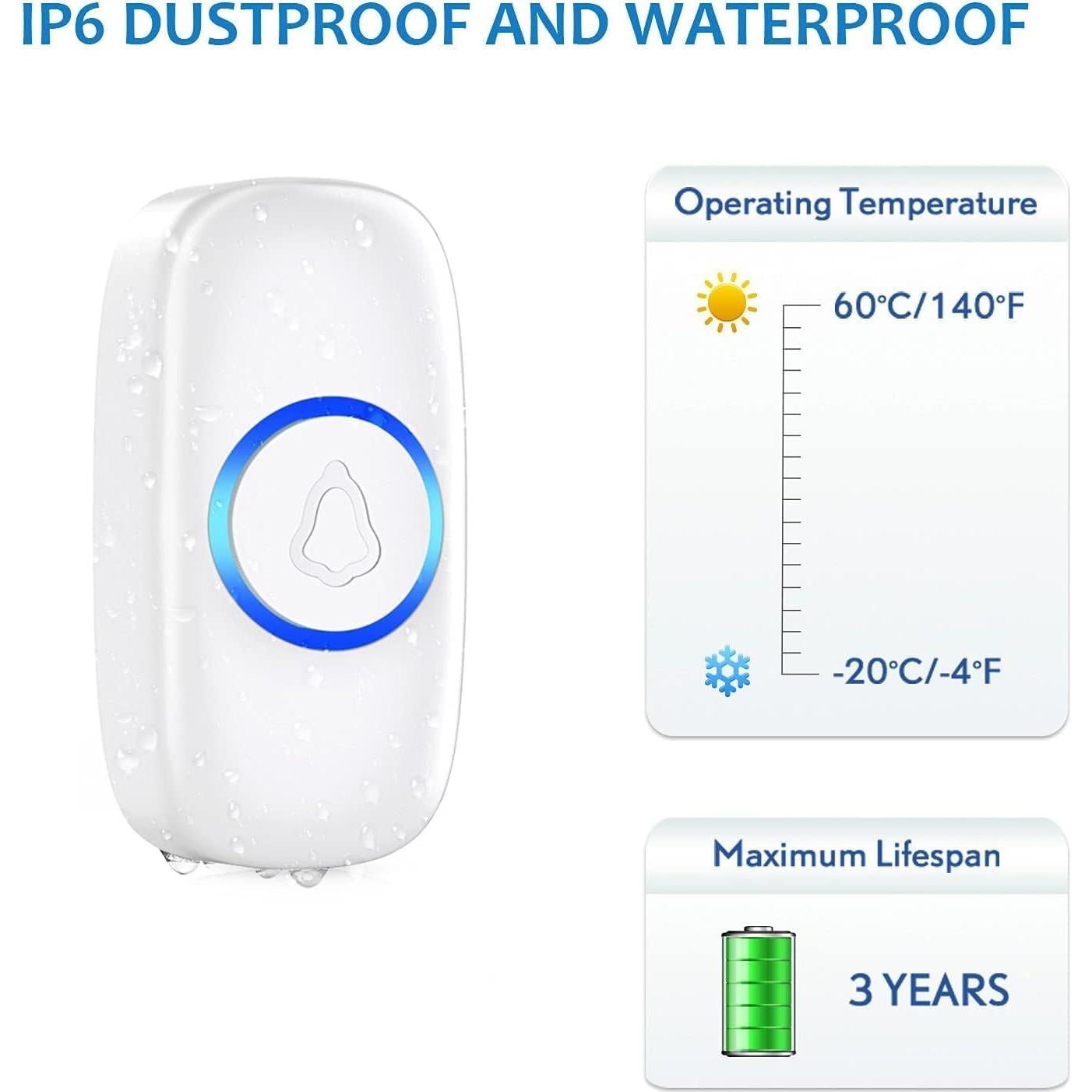 Timbre Inalámbrico SECRUI M508+F55 1000 pies 52 Melodías