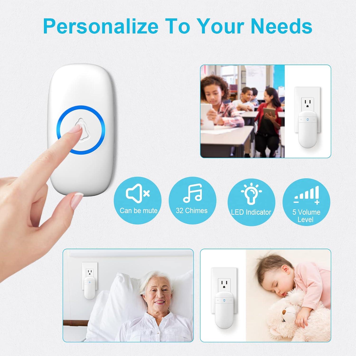 Timbre Inalámbrico SECRUI M508+F55 1000 pies 52 Melodías