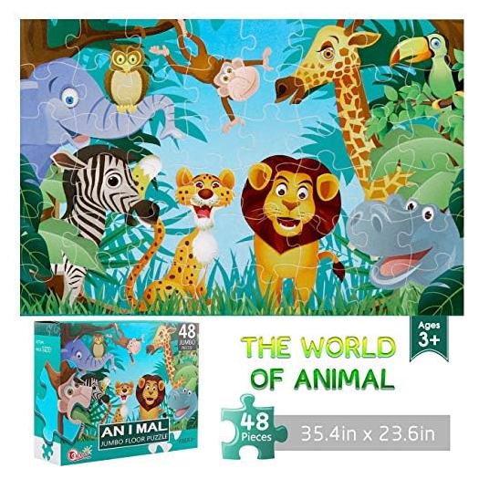 Rompecabezas de Suelo Jumbo IFLOVE Animales 48 Piezas 90x60cm