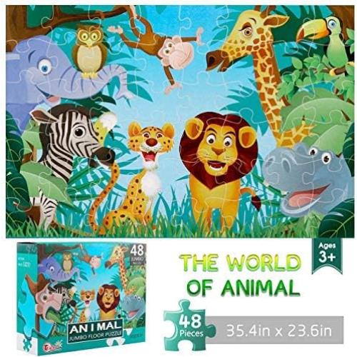 Rompecabezas de Suelo Jumbo IFLOVE Animales 48 Piezas 90x60cm