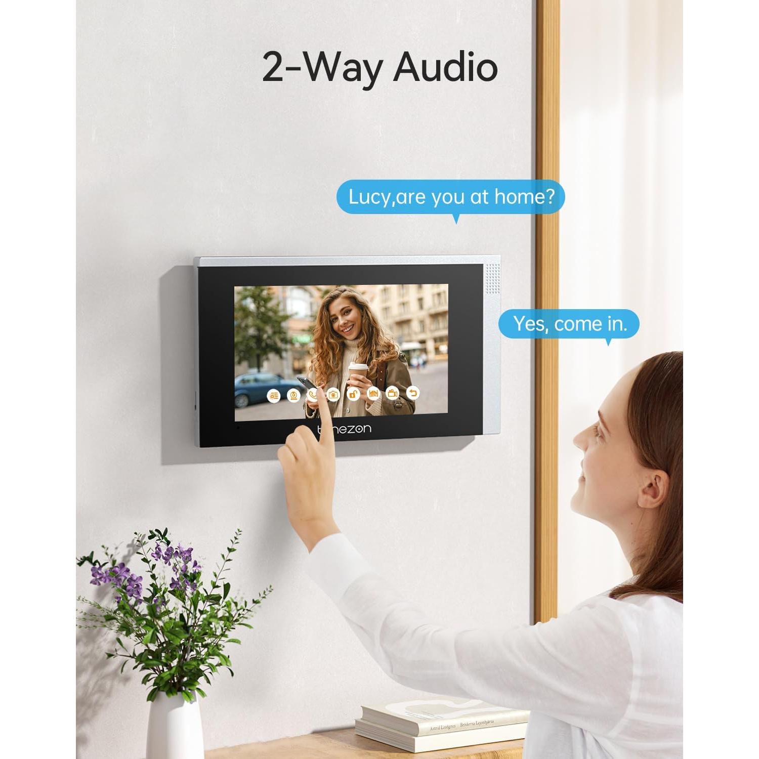 Intercomunicador de Video WiFi TMEZON 7" 1080P con Cámara