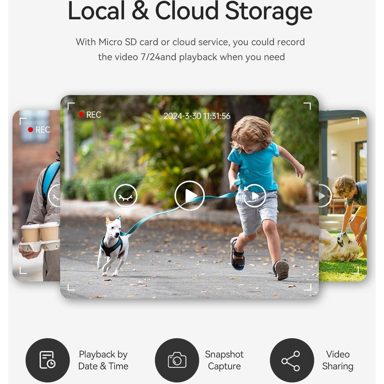 Intercomunicador de Video WiFi TMEZON 7" 1080P con Cámara