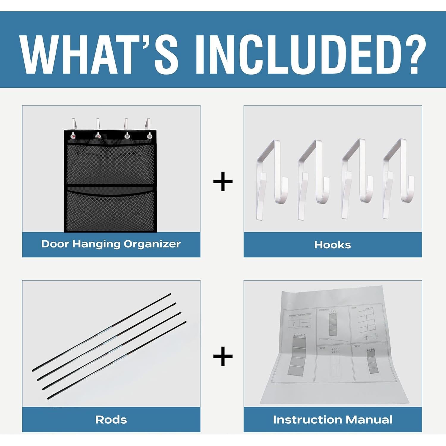 Organizador de Almacenamiento Honeyera para Animales de Peluche 182.88x60.96cm Negro