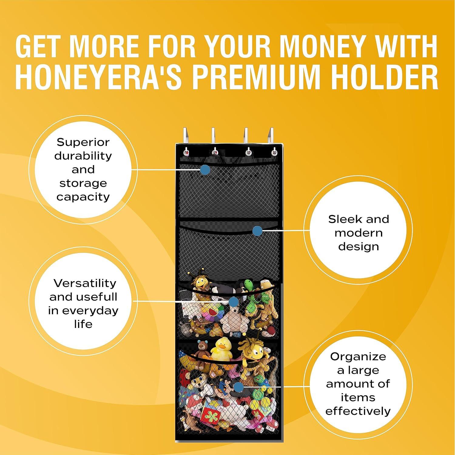 Organizador de Almacenamiento Honeyera para Animales de Peluche 182.88x60.96cm Negro