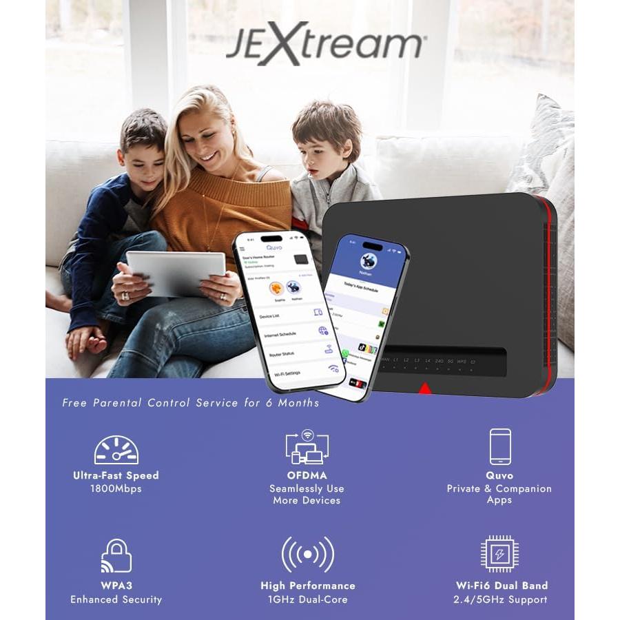 Router Wi-Fi 6 JEXtream FX20 con Control Parental Quvo