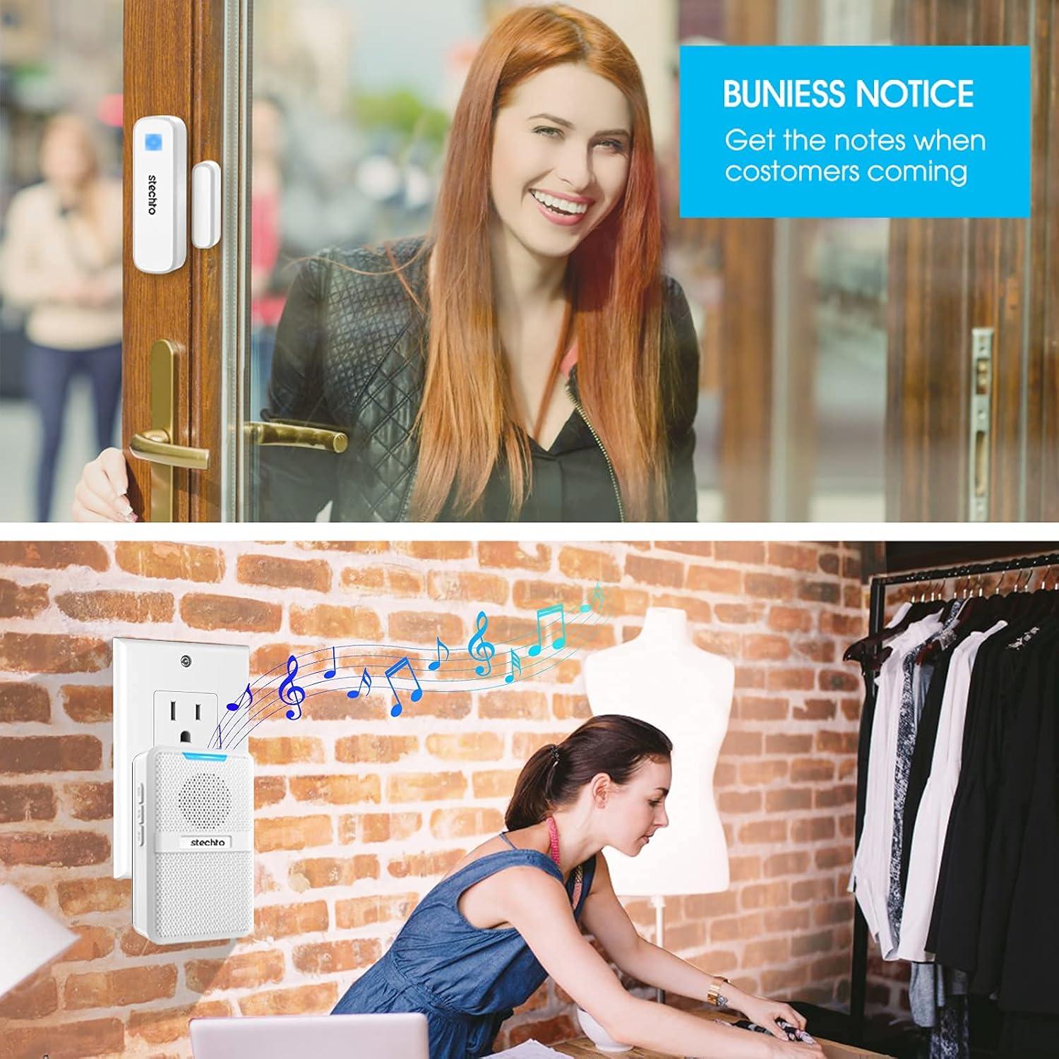 Timbre Inalámbrico STECHRO 600 pies 1 receptor 2 sensores