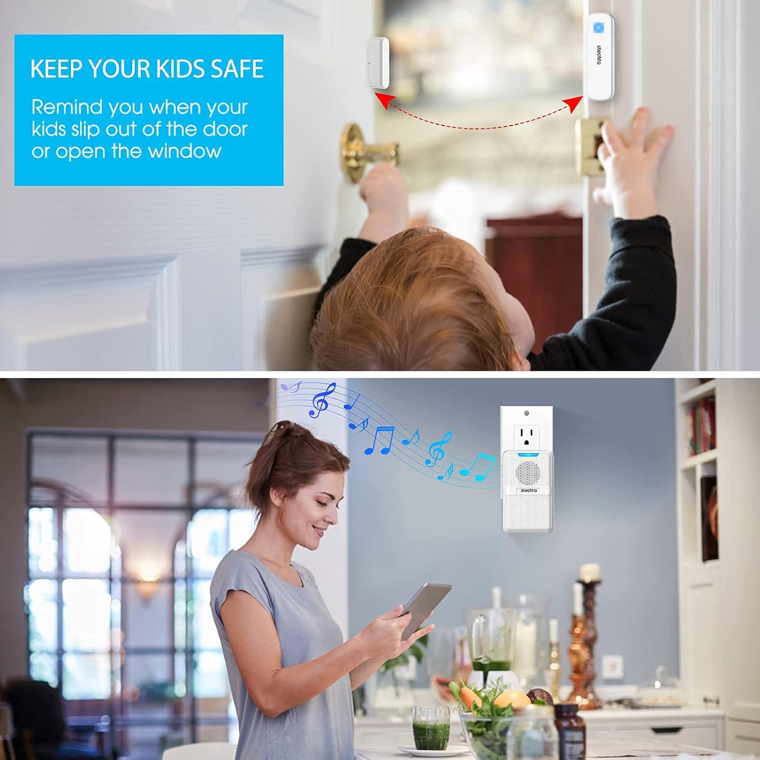 Timbre Inalámbrico STECHRO 600 pies 1 receptor 2 sensores