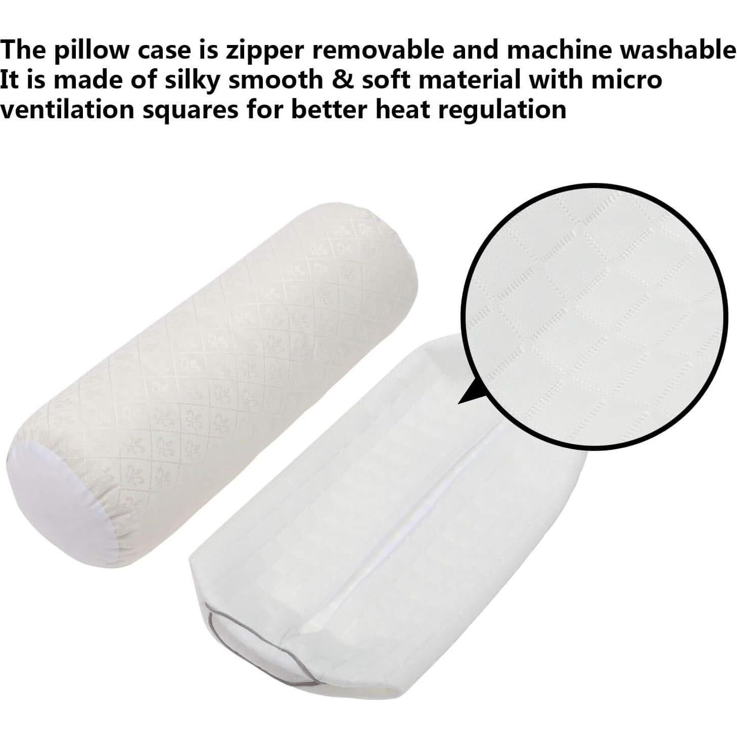 Almohada Cilíndrica Kingnex 45.72x15.24 cm con Funda Refrigerante