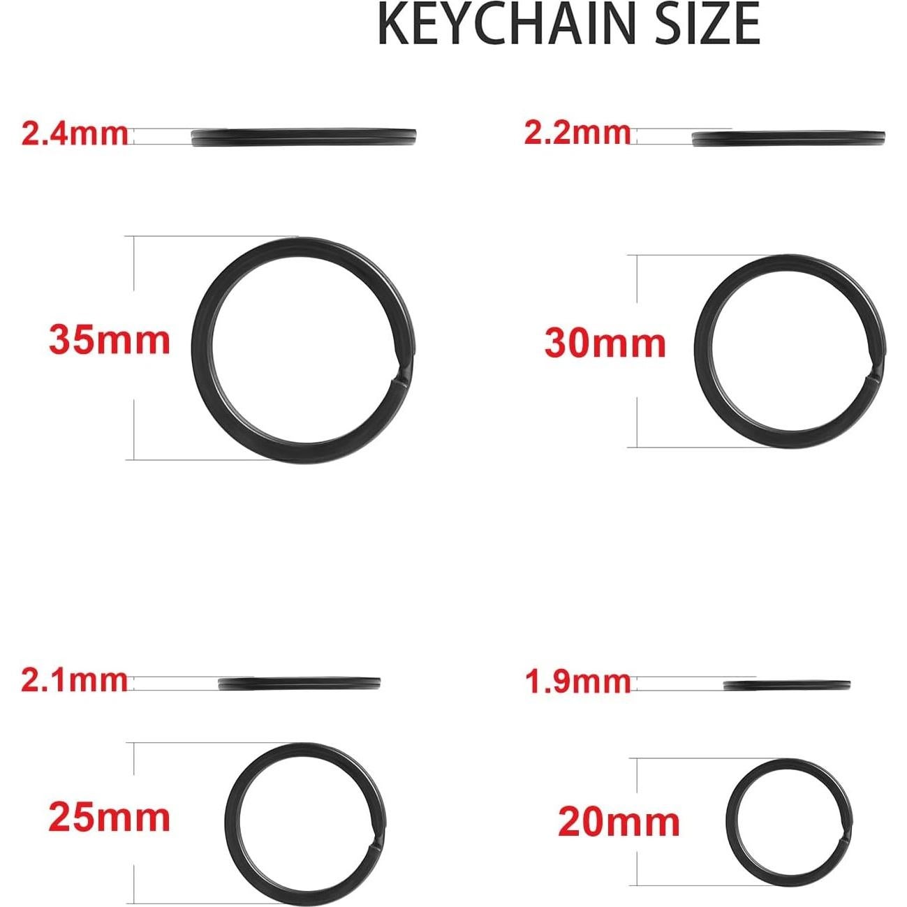 Paquete de 40 Anillos de Llave de Metal Negro ZoloAJay