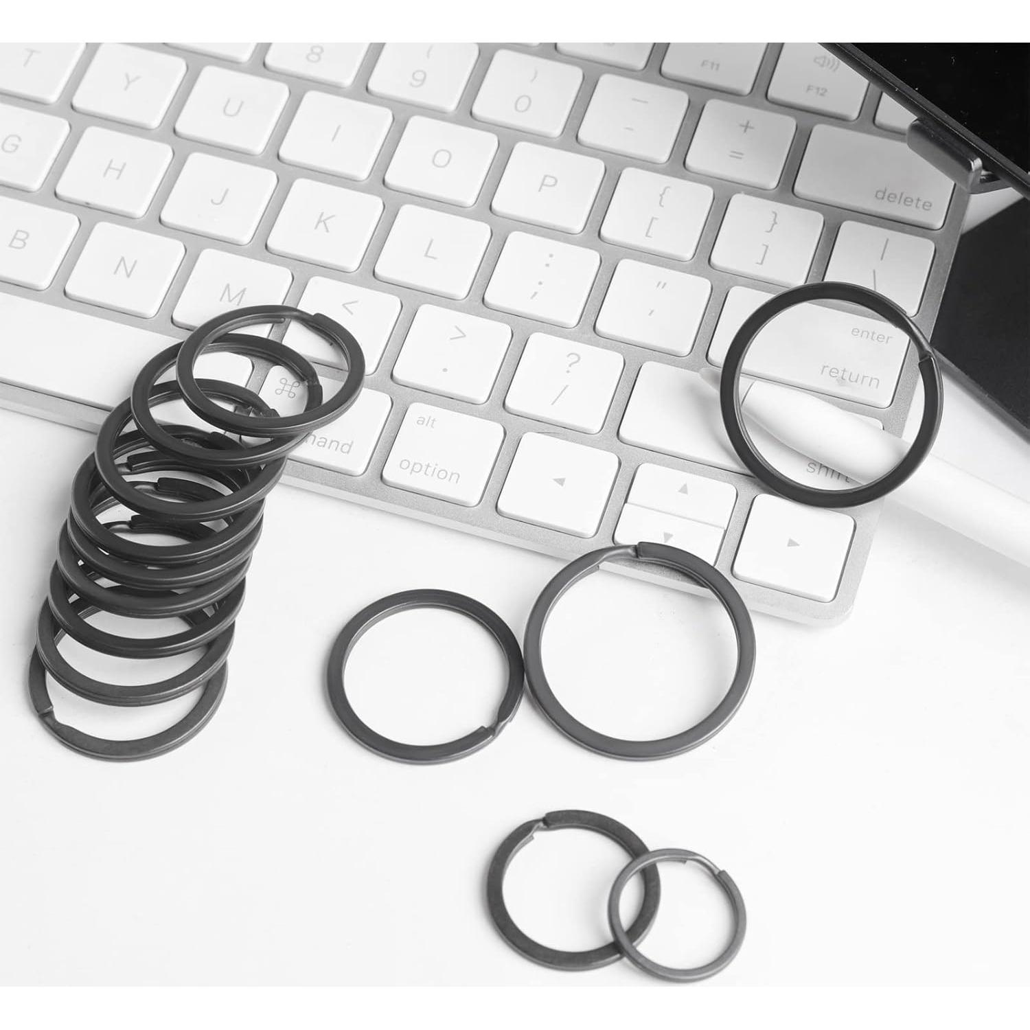 Paquete de 40 Anillos de Llave de Metal Negro ZoloAJay