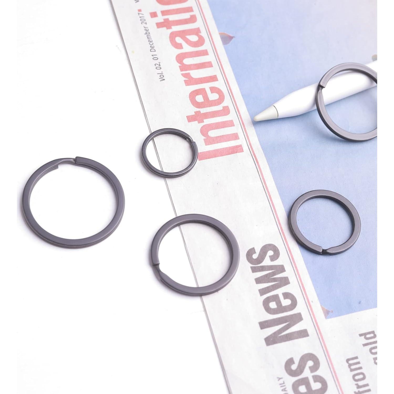 Paquete de 40 Anillos de Llave de Metal Negro ZoloAJay